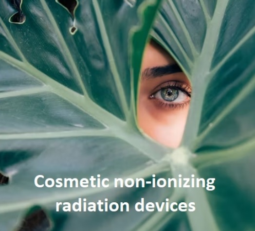 Cosmetic non-ionizing radiation devices – EMFSA October 2025 Newsletter EMFSA October 2025 Newsletter – eye peeking through a green leaf symbolizing hidden risks of cosmetic non-ionizing radiation devices.