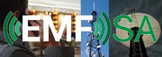 EMFSA December 2025 Newsletter logo, featuring radiofrequency waves and telecommunications towers